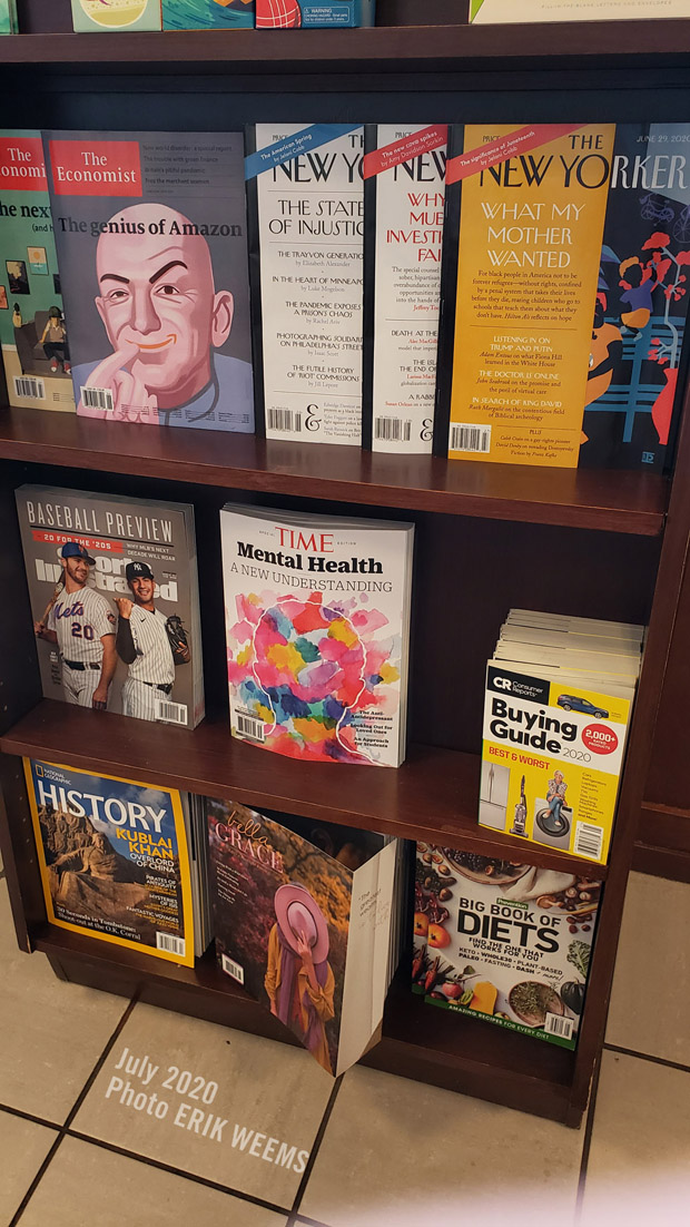 Magazine rack and Jeff Bezos