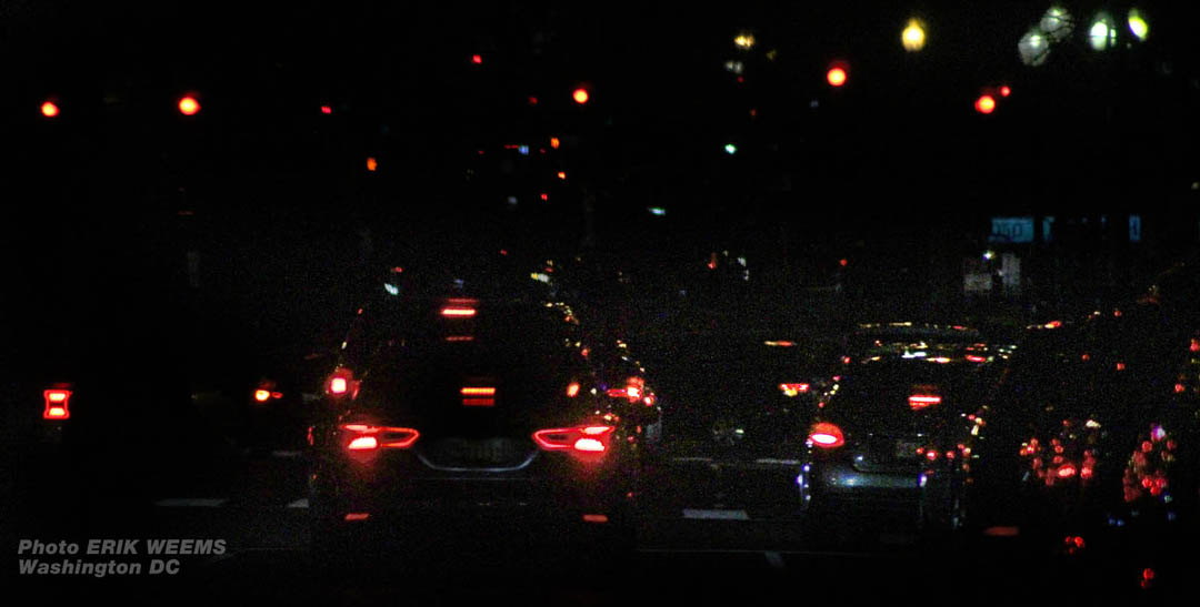 Washington DC traffic night