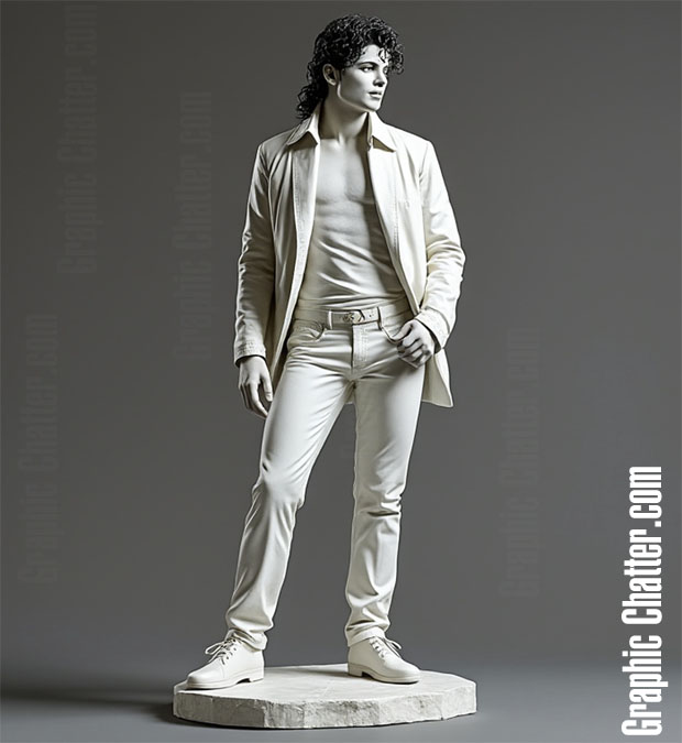 Michael Jackson White Marble Statue