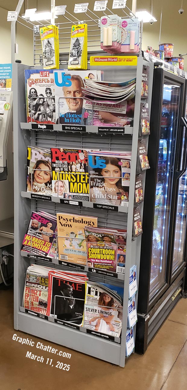 A Magazine rack at Kroger March 11 2025