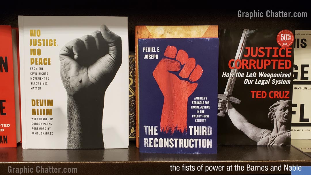 Fists of power on the cover of books