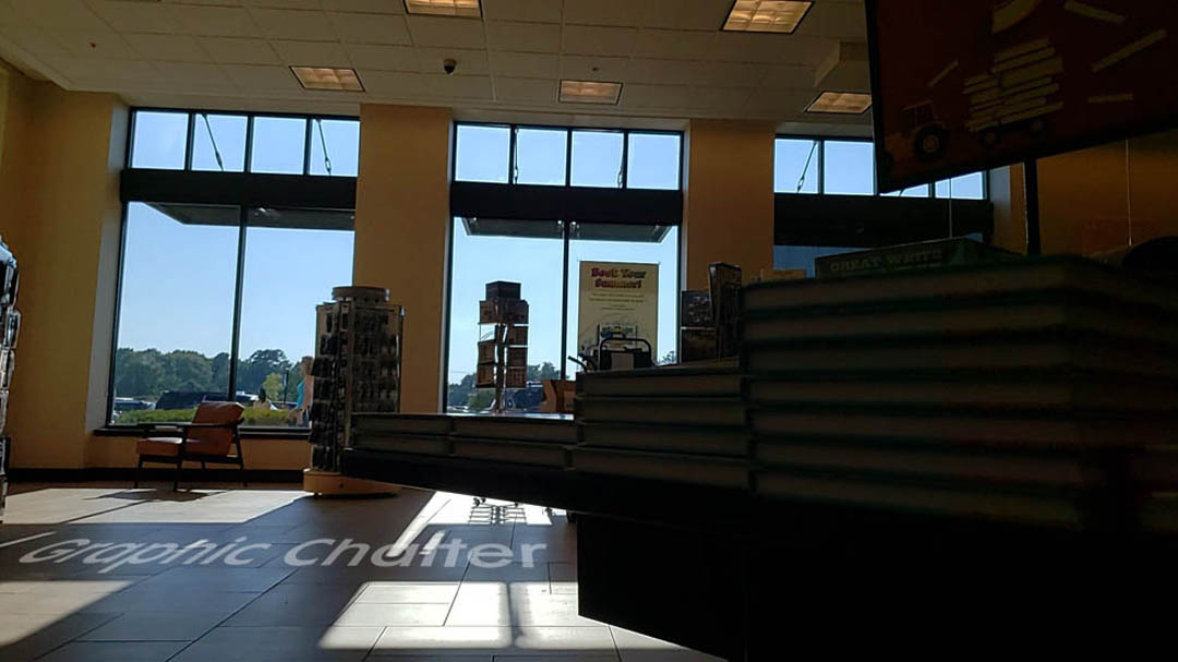 Big windows of the book store